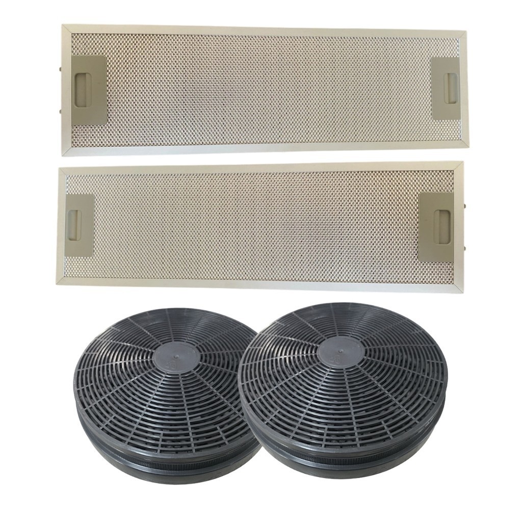 2 filtro alumínio + 1 par carvão coifa fischer slim 5760