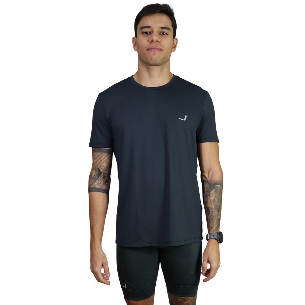 Conjunto Masculino Fitness Para Corrida Caminhada Academia Treino Indrills Chumbo E Preto