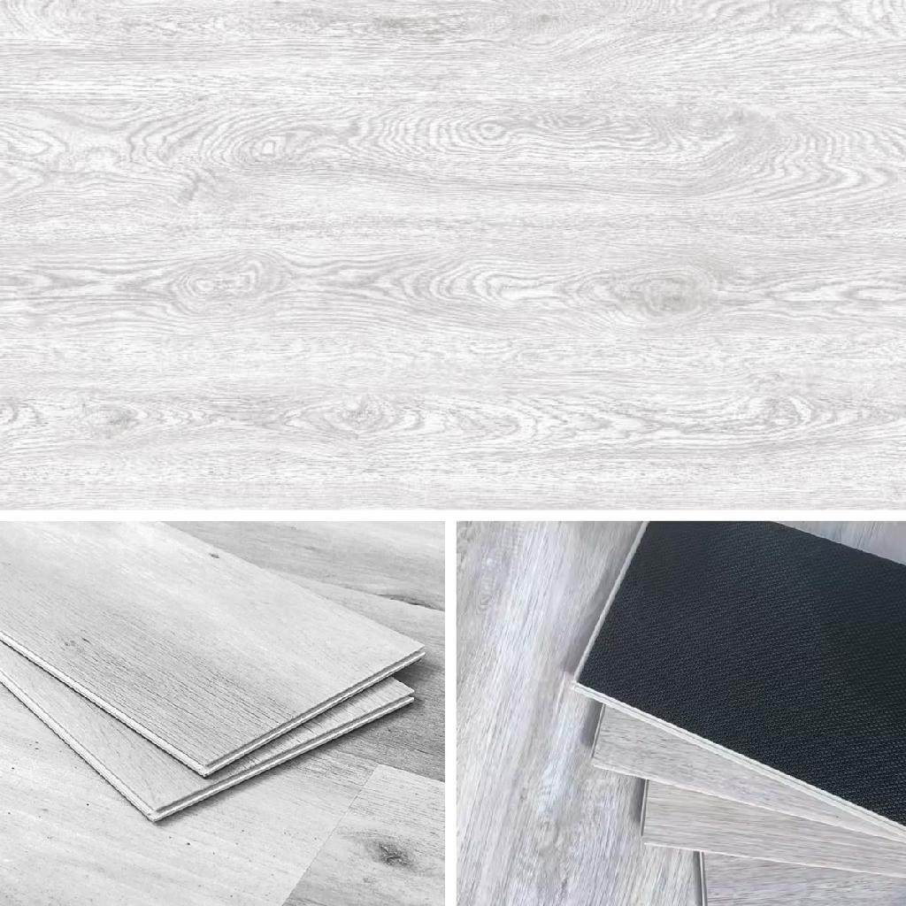 Piso Vinílico Autocolante Cor: Gelo Placa Adesiva Régua Madeira Cx 5m²