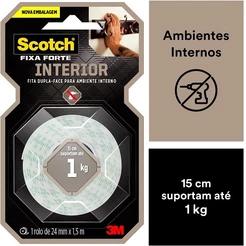 Fita Dupla Face Fixa Forte Espuma 3M 24MM X 1,5M