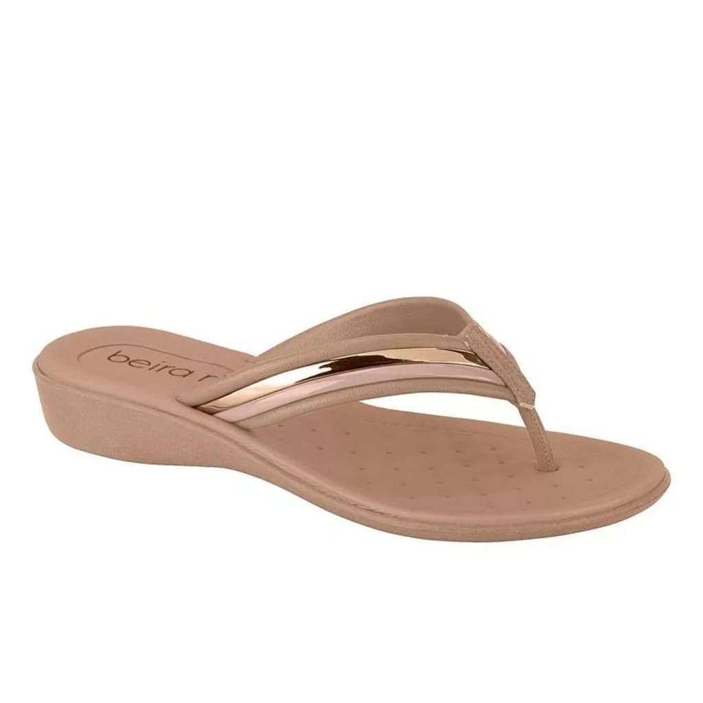 Chinelo Beira Rio Ortopédico Feminino Nude em Oferta na Shopee