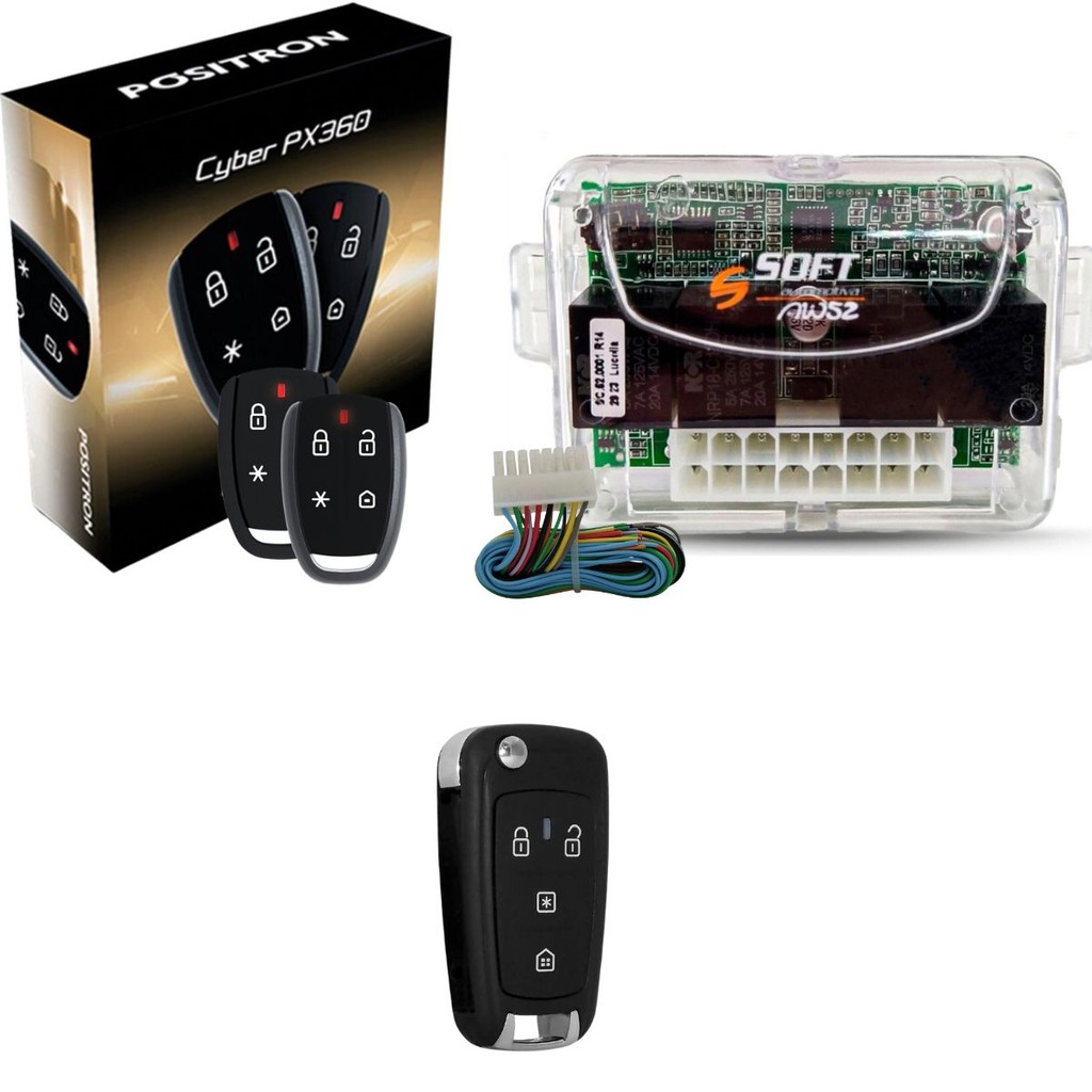 Alarme Automotivo Px360 + Chave Canivete + Modulo De Vidro