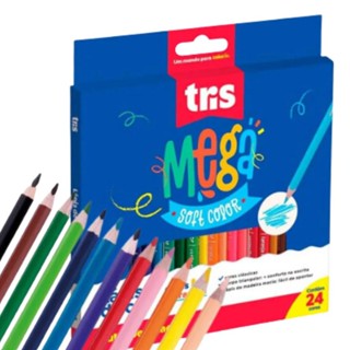 Lápis de Cor Tris 24 Cores Mega Soft Color em Oferta na Shopee