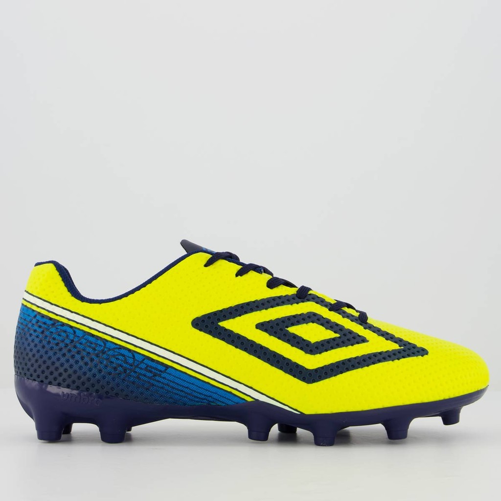 Chuteira Umbro Force Campo Amarela e Azul em Oferta na Shopee