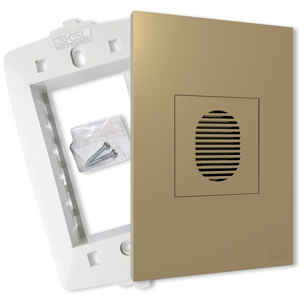 Campainha Residencial Eletrica Cigarra Com Fio Recta Satin Areia