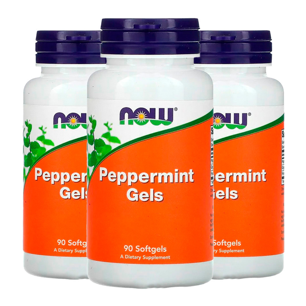 Kit 3x Géis de Hortelã Pimenta Now Foods Peppermint 90Softgels /Made in Usa em Oferta na Shopee