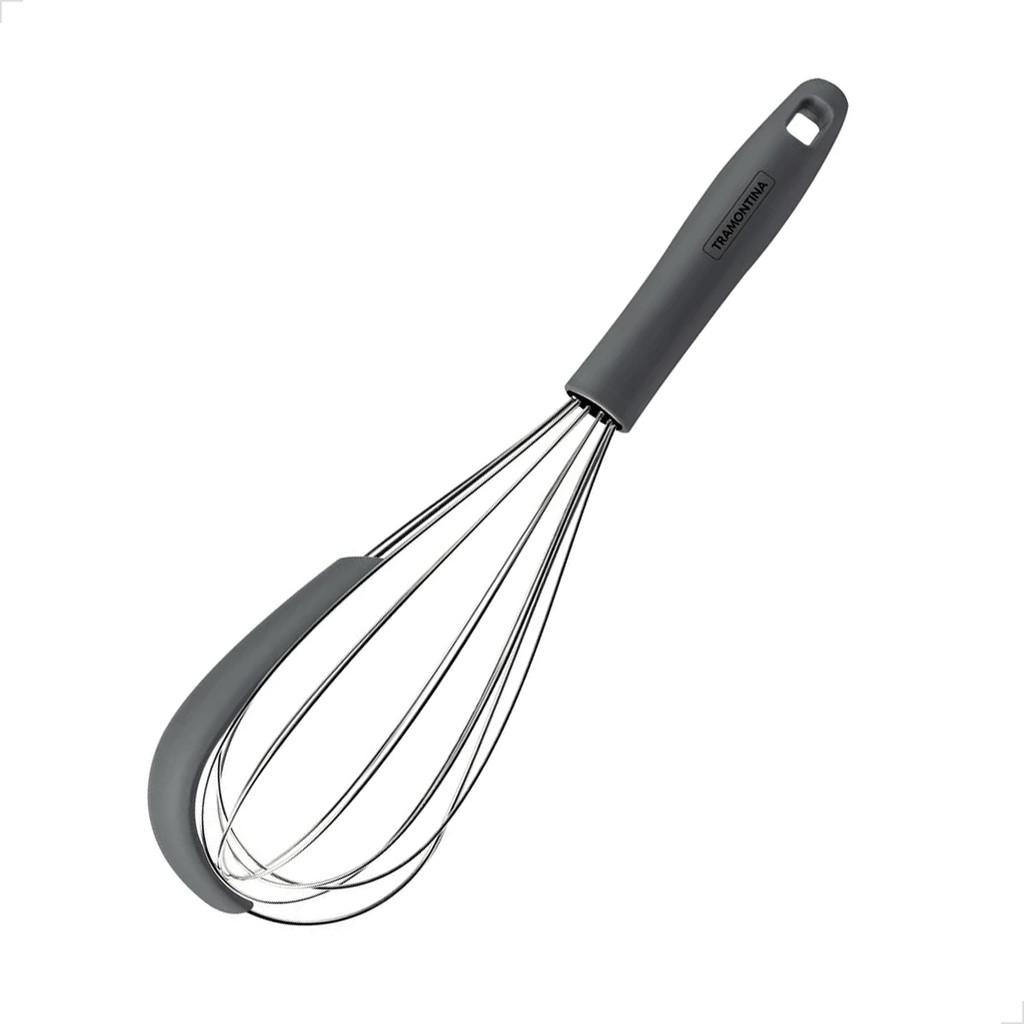 Batedor Manual Tramontina Moldê em Aço Inox e Cabo de Silicone Para Bolo Resistente 210 °C...