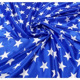 50cm x 1,50m - Tecido Cetim Estampado Estrelas Mulher Maravilha Roupas Fantasias Festas de Decoração