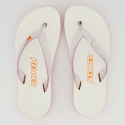 Chinelo Kenner New Summer Branco e Laranja