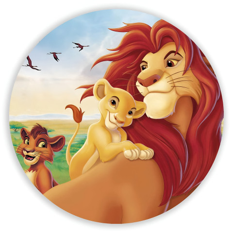 NOVO Painel Festa Infantil Redondo Simba Kiara Rei Leão  + Arco, Suporte incluso. Fazemos personalizado com qualquer tema. Confeccionado em Lona fosca, impressão de alta resolução. cenário , p/ Decoração