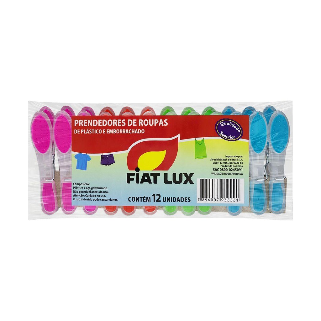Kit 600 unidades Prendedores de Roupas Plástico Emborrachado para Varal Alta Qualidade Fiat Lux