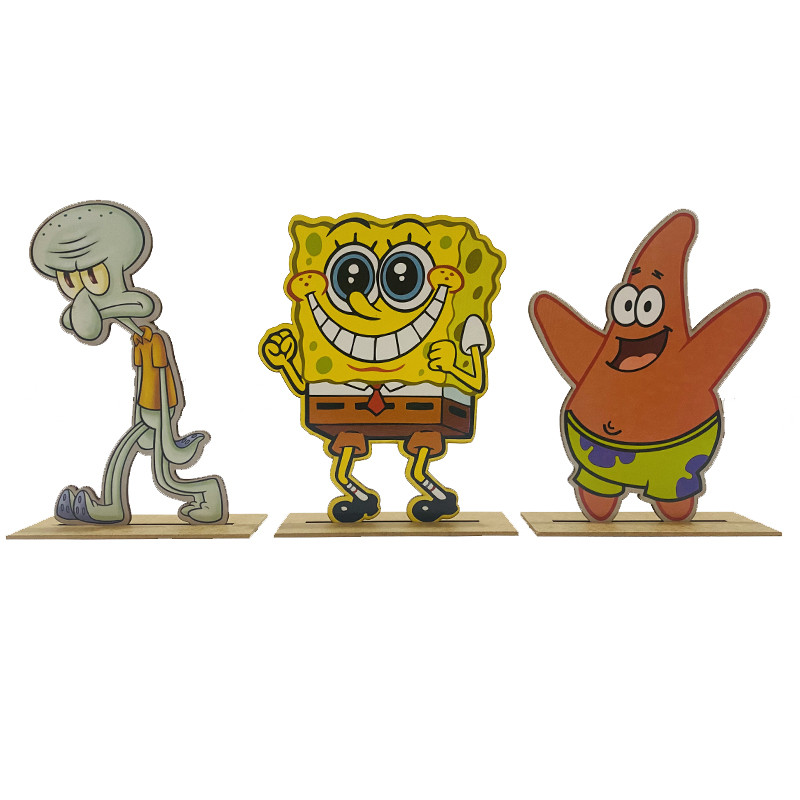 Kit Display de Mesa 10 Pç Festa Bob Esponja + Gary + Plankton MDF