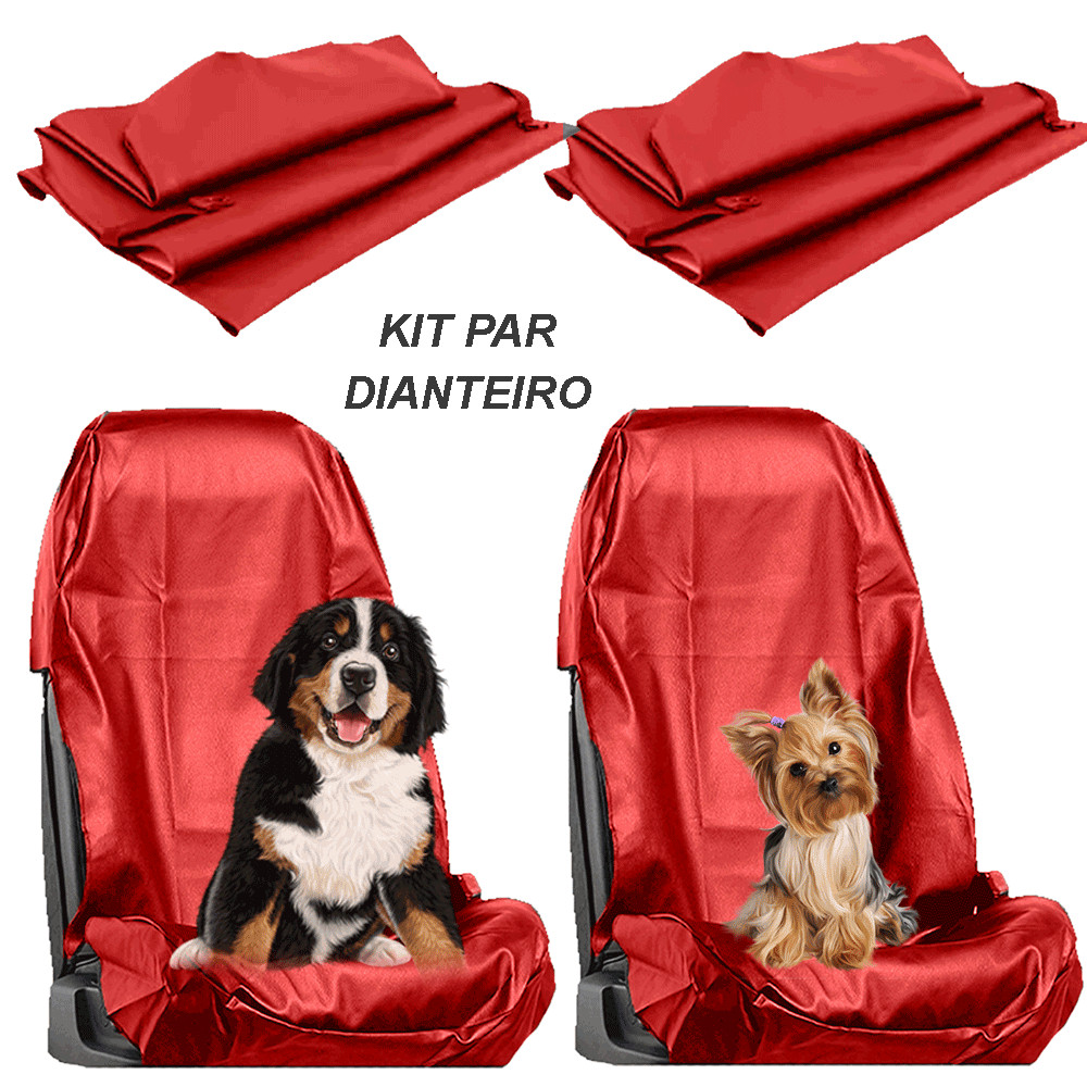Kit do Par Conjunto Dianteiro de Capas VERMELHA Protetor Carro Banco banco dianteiros Frente Oficina Mecânico Pet Corino impermeável