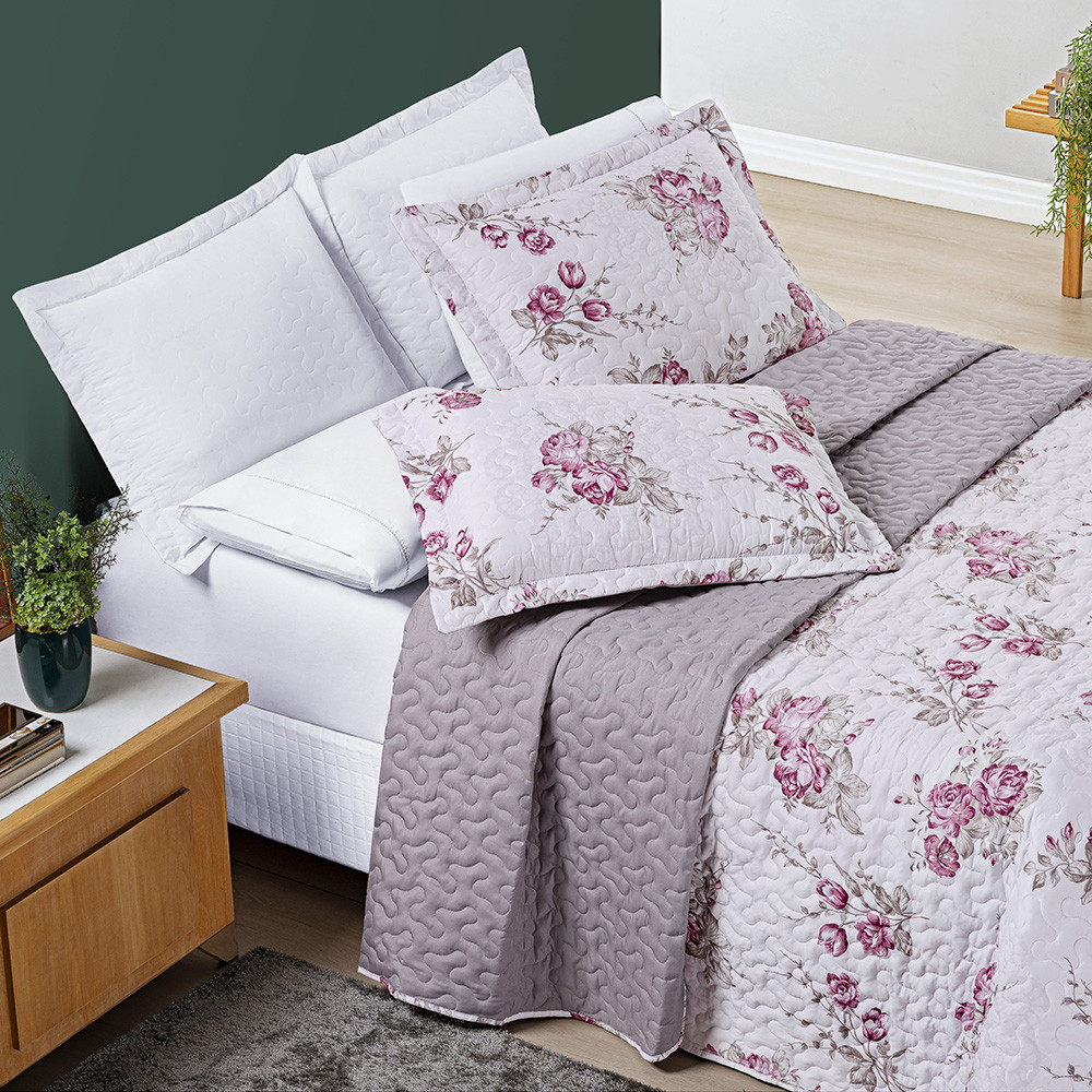 Cobre Leito 3 Peças King\Queen\Casal\Solteiro 200 Fios Percal Dupla Face Matelado Estampado Avere - Home & Living