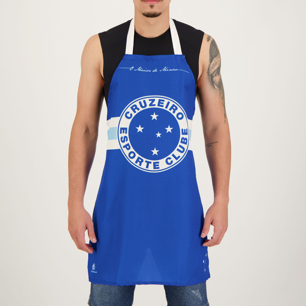 Avental Cruzeiro Escudo Azul em Oferta na Shopee