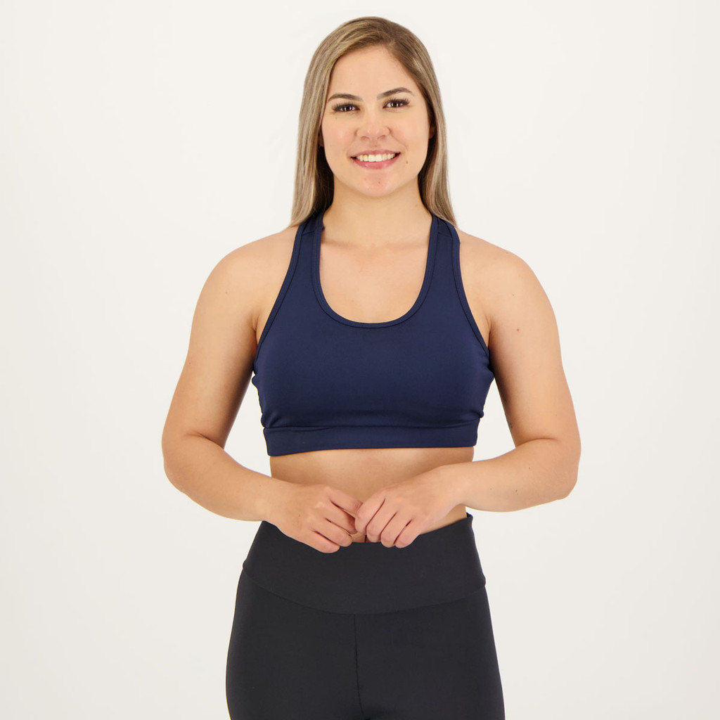 Top Selene Básico com Bojo Removível Feminino Marinho em Oferta na Shopee