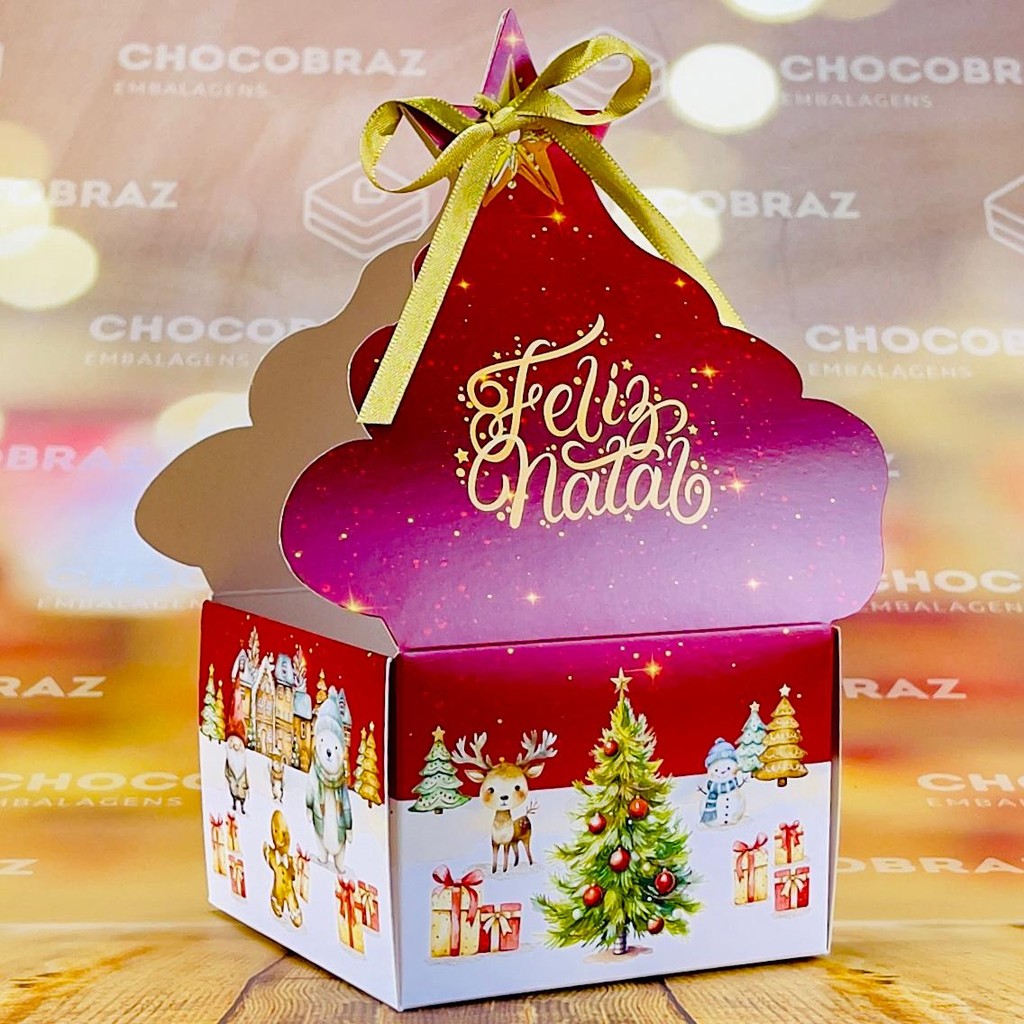 5 CACHEPOT PANETONE ARVORE - NATAL ENCANTADO ID5195 (NATAL IDEIA 2025) (CHOCO)