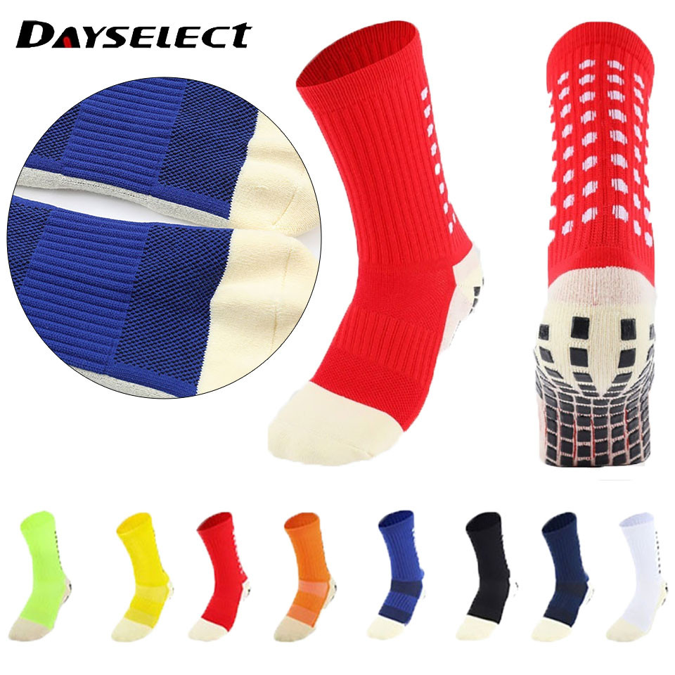 DAYSELECT 1 Par De Meias Pellet Pontos Anti-Fricção Engrossado Tubo Longo Futebol Fino Basquete