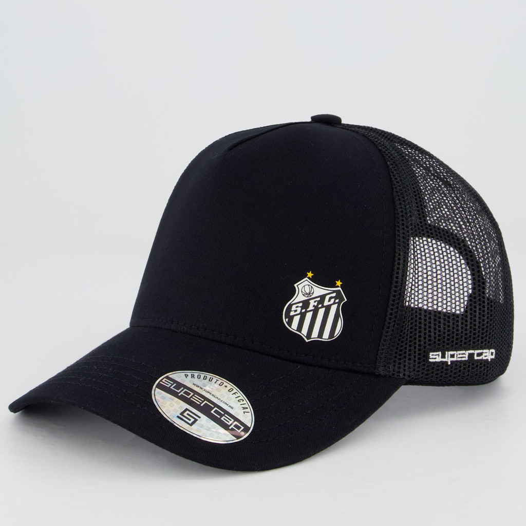 Boné Santos Trucker Preto e Branco - Fashion Accessories