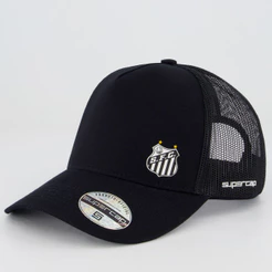 Boné Santos Trucker Preto e Branco
