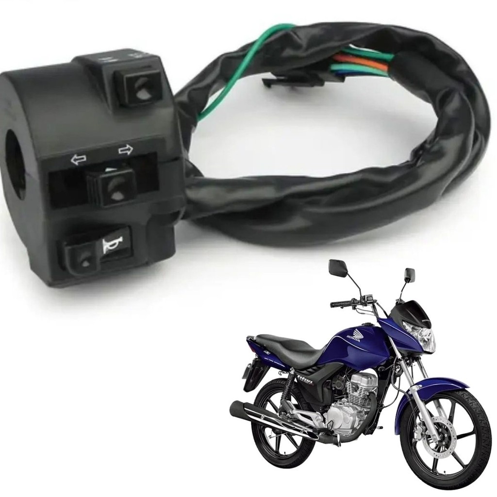 Punho Esquerdo Chave Luz Cg 150 Titan Es Esd Ks Mix Flex 2009 até 2013 Buzina Pisca em Oferta na Shopee