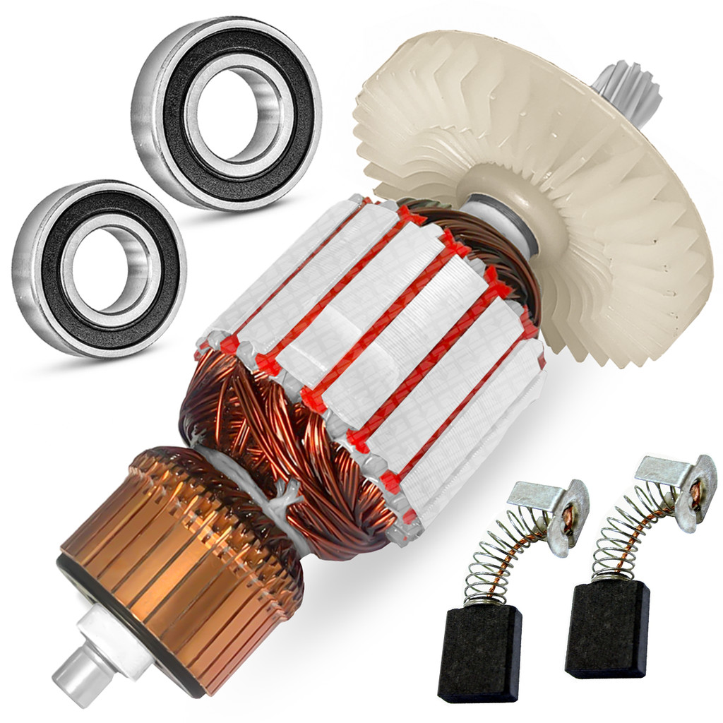 Kit 5007n 220v Induzido Carvão Rolamento Serra Circular