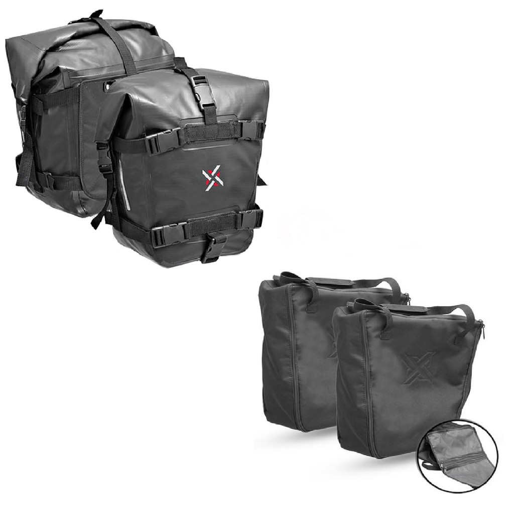 Alforge lateral soldado capota maritima c/ engate rápido 30 L e bolsa interna