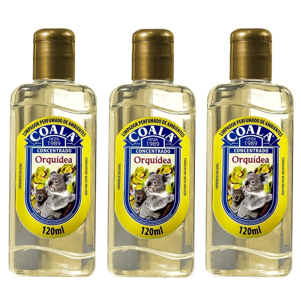 Kit 3 Produto de Limpeza - Coala Limpador Perfumado de Ambientes Orquídea 120ML