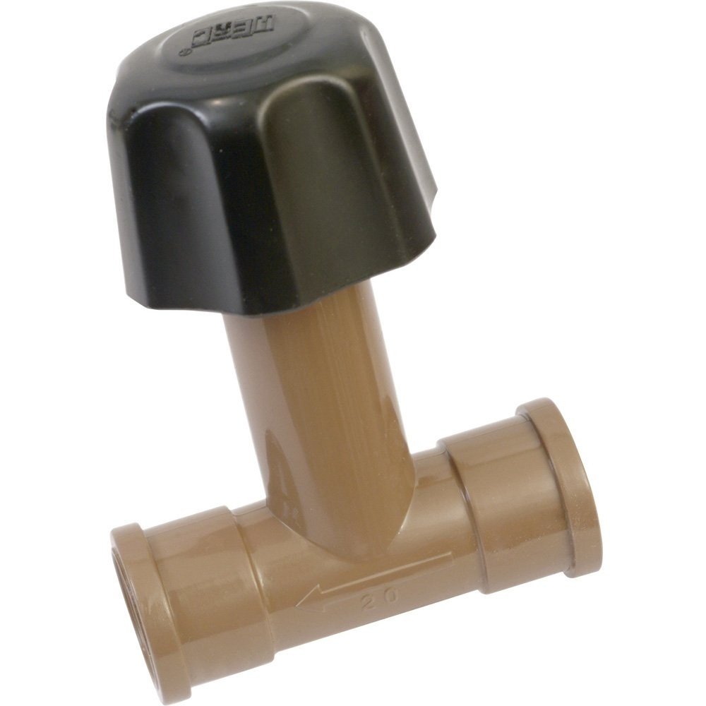 Registro Herc Pvc Soldável S/Canopla 1987 20mm Marrom - Embalagem com 12 Unidades