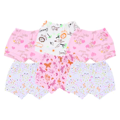 Kit Short Bebê Top Chot Suedine Menina Estampado - 6 Peças