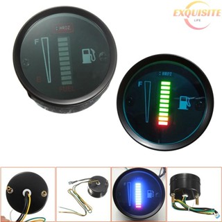 [EL] 12V/24V Universal 52mm Carro Motocicleta Medidor De Nível De Combustível 8 LED Display De Luz Novo em Oferta na Shopee