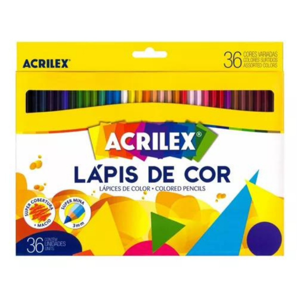Lápis De Cores Cor Sextavado Super   Mina 3mm - AcrileX
