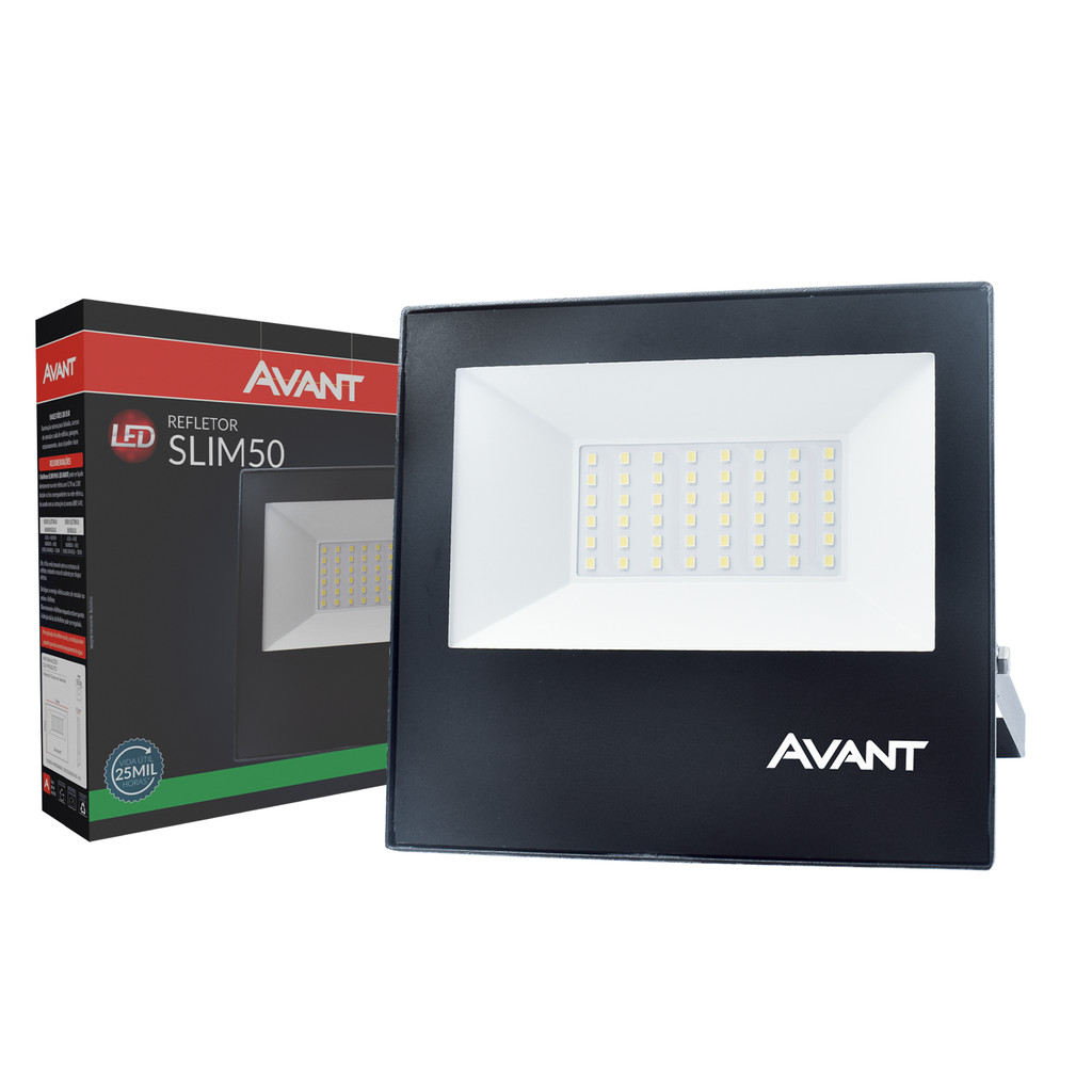 Refletor Led Slim 50w Verde 110v/220v Ip65 a prova dágua Preto Cod: 259505374 Avant