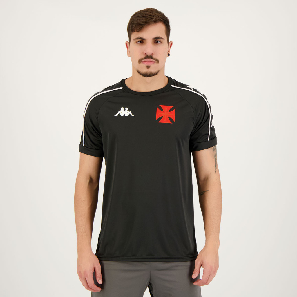 Camisa Kappa Vasco Supporter Banda Preta - Sports & Outdoors