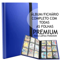 Fichário Álbum Grande para cartas Pokemon - Cabem 360 / 540 cartas- Pasta Porta Cartas