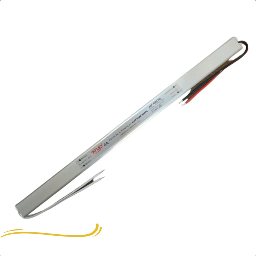 Fonte Chaveada Slim 6A 72W 12V Bivolt
