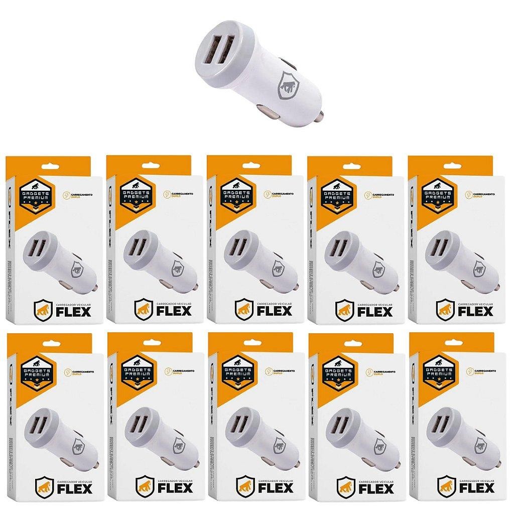 Carregador Veicular Flex no Atacado - Caixa Fechada 10 Unidades - Gshield em Oferta na Shopee