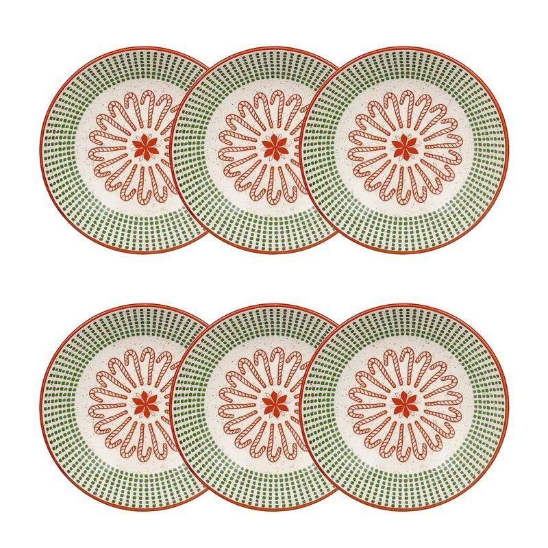 Jogo de 6 Pratos Fundos 20,5 cm Oxford Malabarismo Natalino em Oferta na Shopee