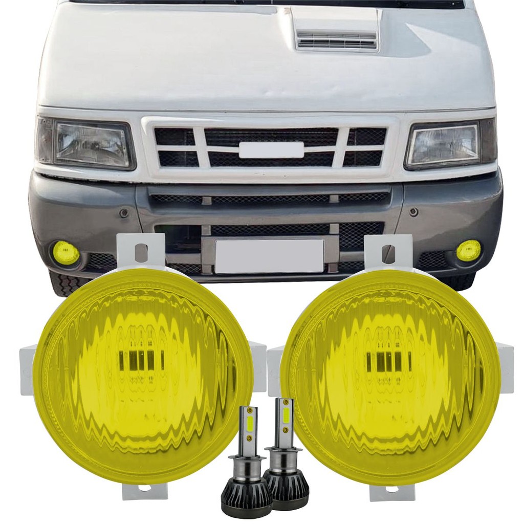Par Farol Milha Amarelo Iveco Daily 2003 a 2007 + Led 6000K