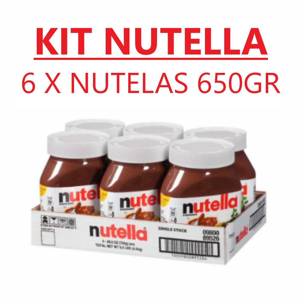 Kit 6 Potes Creme De Avelã Com Cacau 650g Nutella