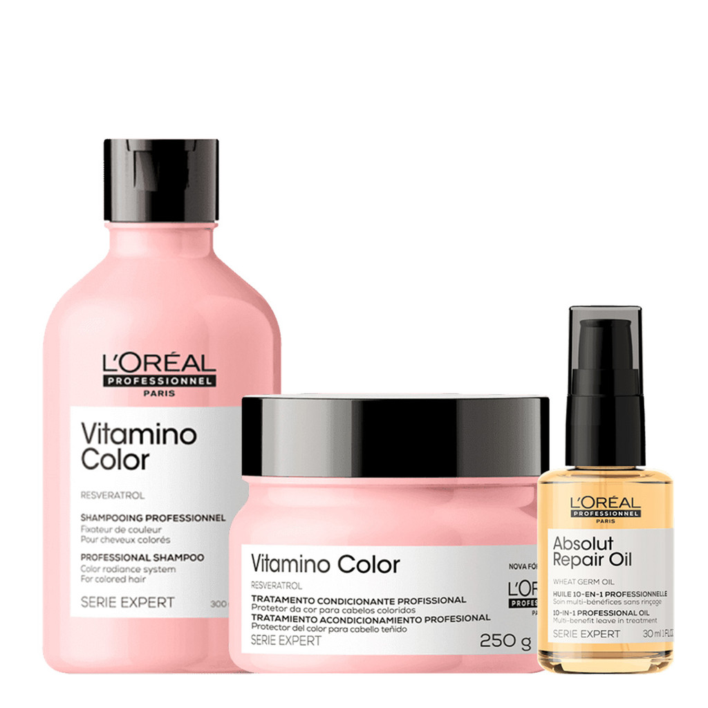 Kit L'Oréal Professionel Vitamino Color & Absolut Repair Oil P (3 produtos)