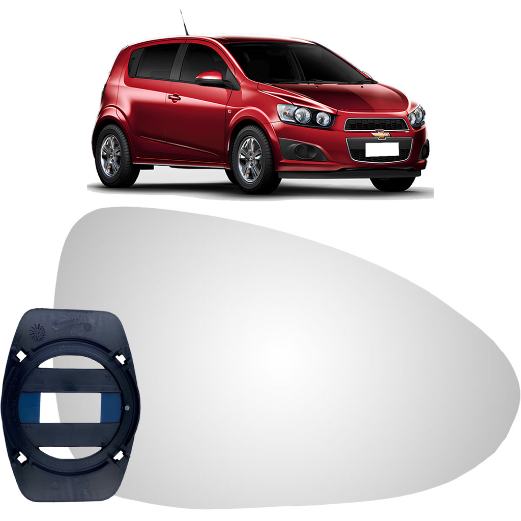 Lente Espelho Retrovisor Com Base Sonic 2012 a 2014 Convexo