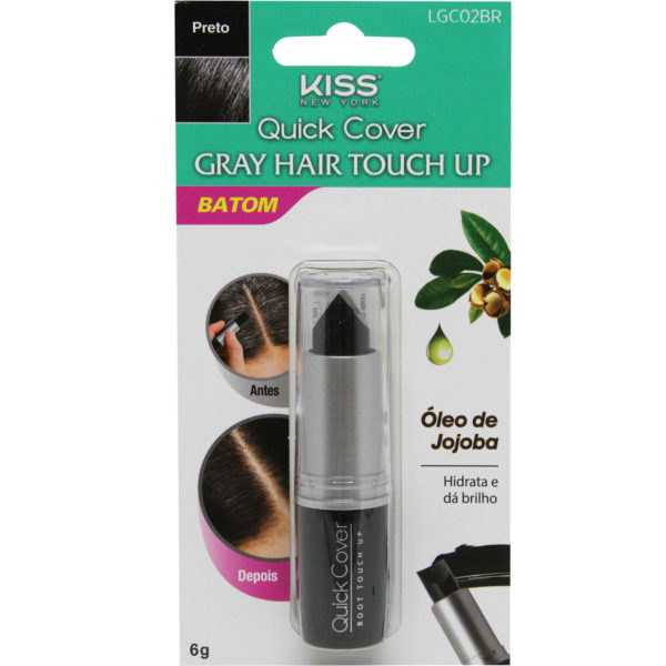 Batom Capilar para retoque de Raiz Gray Hair Touch Up - Preto - Kiss New York