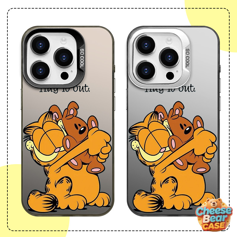 Animação De Comédia " Garfield Ama Capa De Urso De Pelúcia Para IPhone 11 12 13 14 15 Pro 7 8 X Xr Xs Max Plus