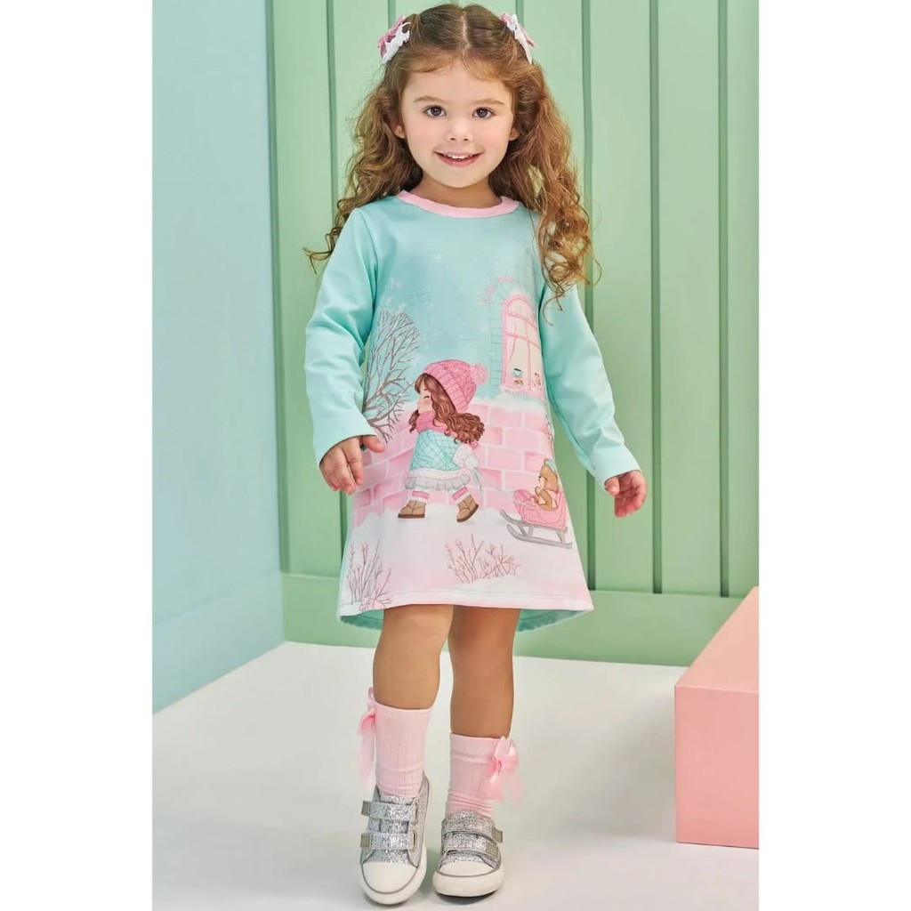 Vestido  Bebê Menina em Termoskin Verde - Kukiê