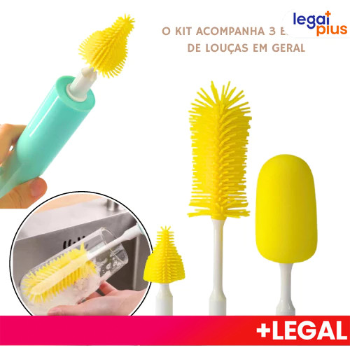 Kit 4 Sem Fio: Escova Elétrica de Silicone para Limpeza e Lavagem de Garrafas Mamadeiras em Oferta na Shopee