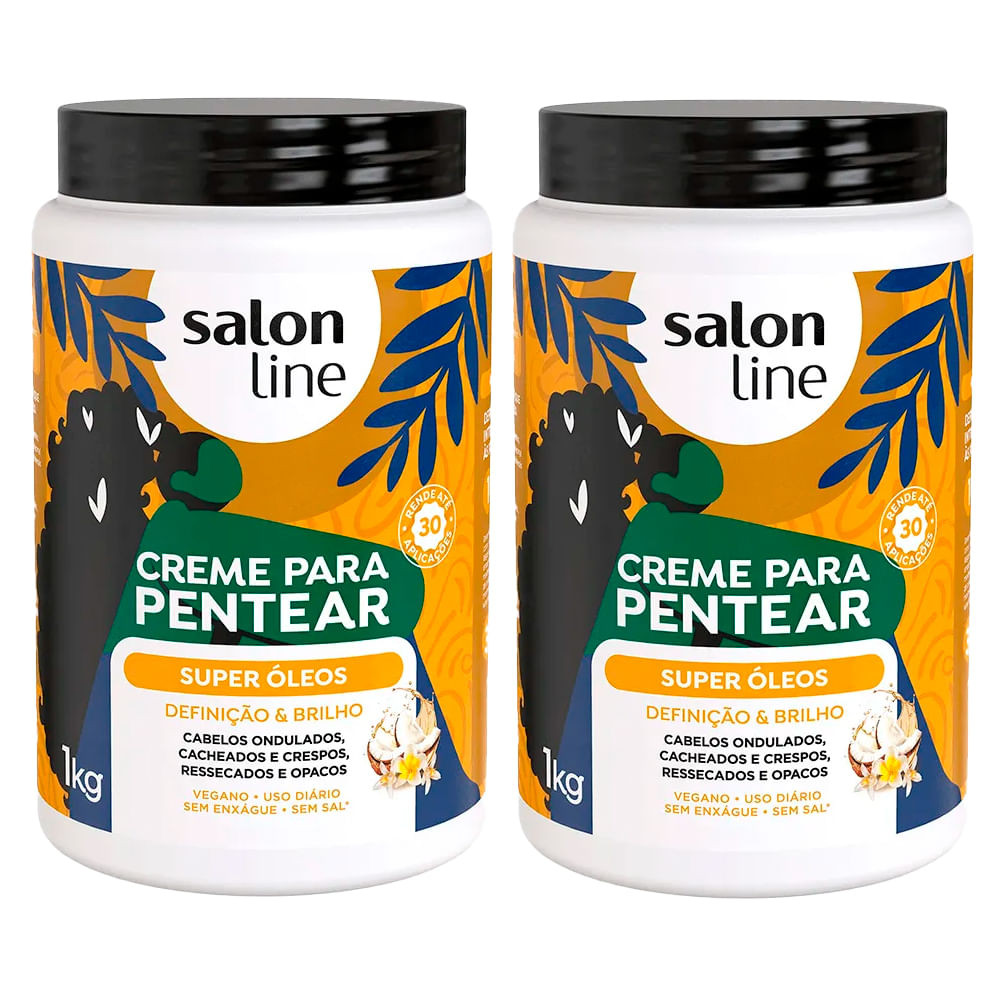 Kit Creme Para Pentear Salon Line Super Óleos 1kg - 2 Unidades - Beauty