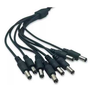 Cabo Divisor de Energia CFTV P4 1x8 Saídas Adaptador P/ Fita LED Câmera Preto