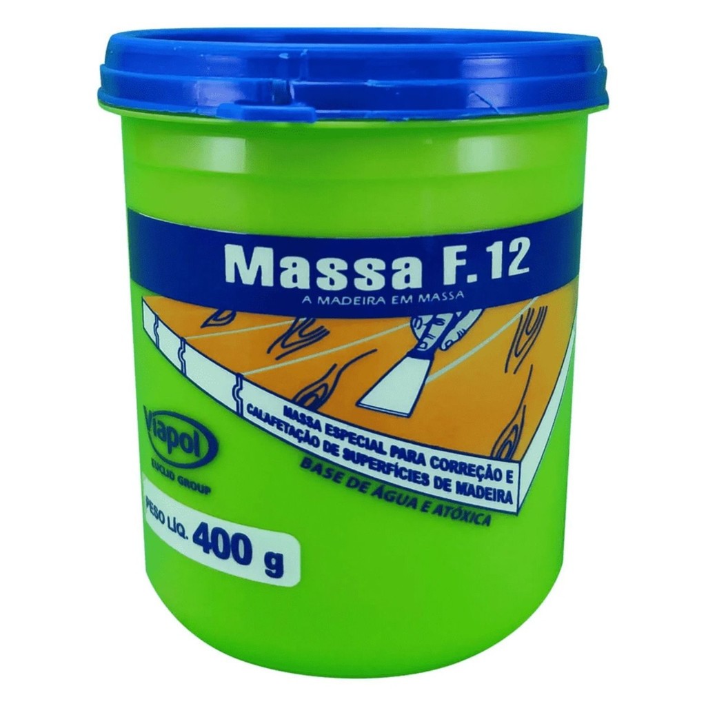 Massa para Correção de Madeira F12 400g - Viapol em Oferta na Shopee