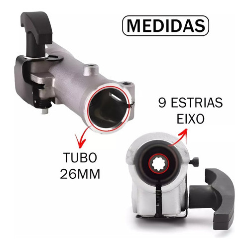 Junção Conector para Roçadeira 26mm